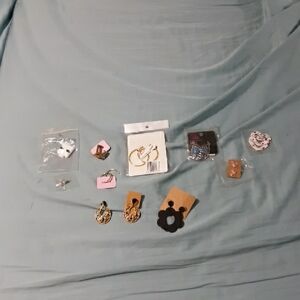 Elegant Gold and Black Earrings 10 Total